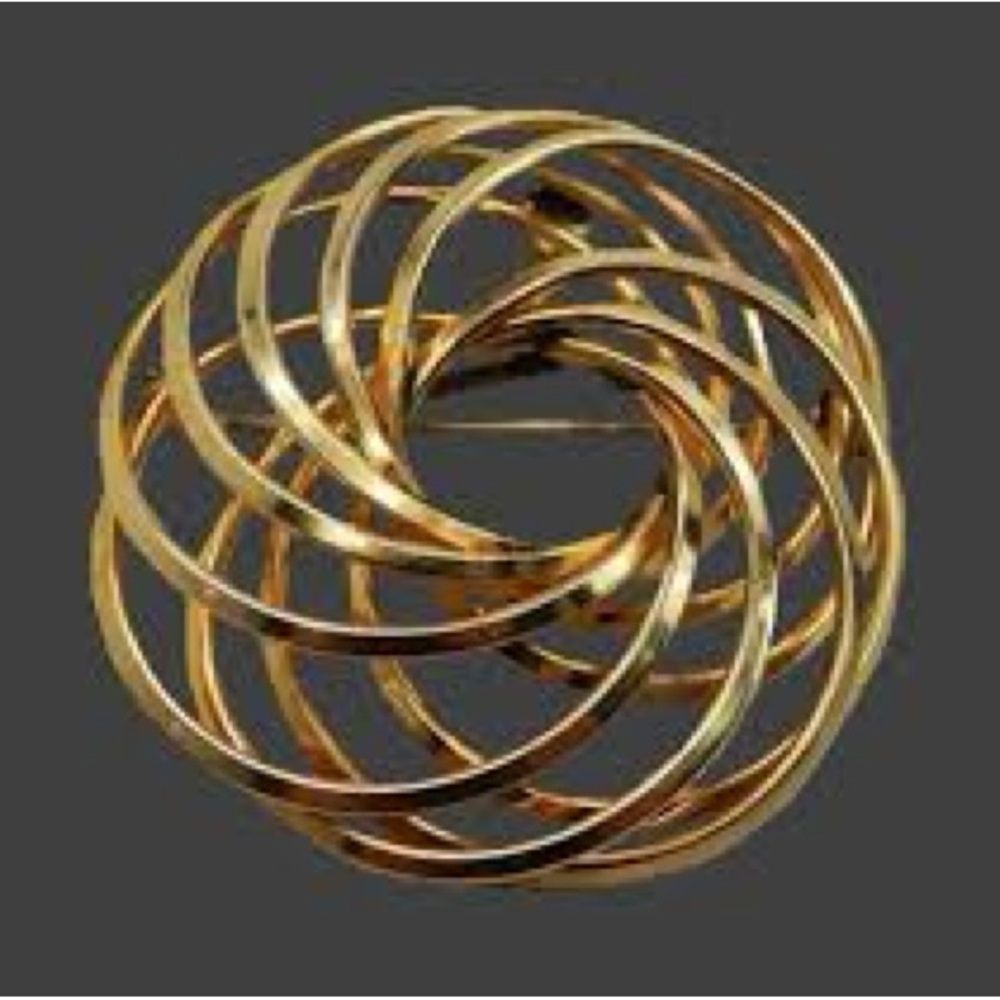 Elegant Gold-Tone Spiral Brooch